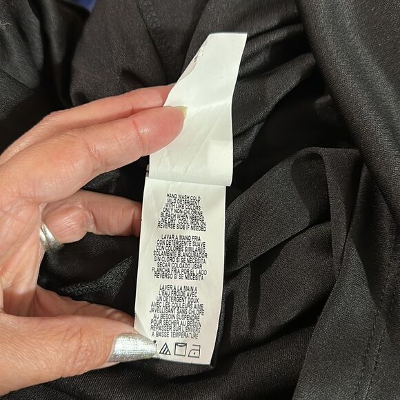 MARINA Black Velvet Floral Long Sleeve Dress Size 10 - Picture 16 of 16